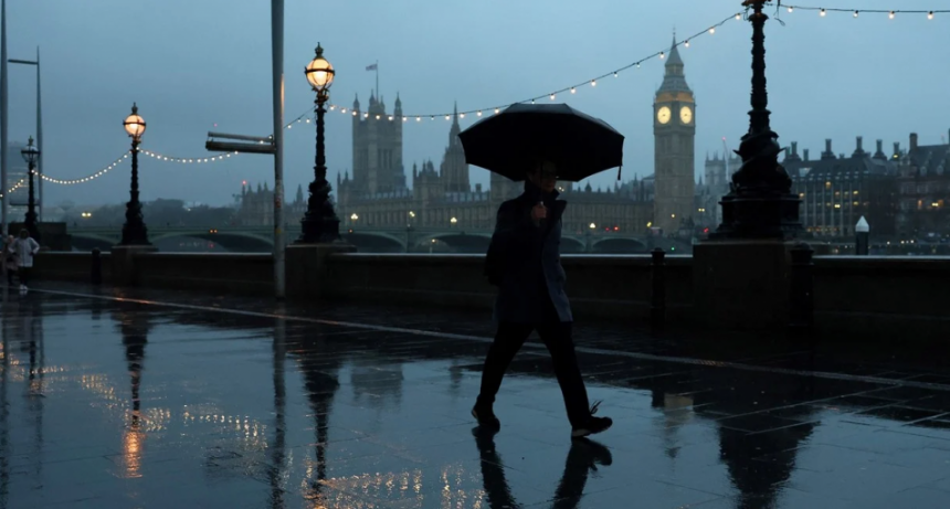 Fenómeno inédito en regiones de Reino Unido: llovió todos los días desde que empezó el 2026
