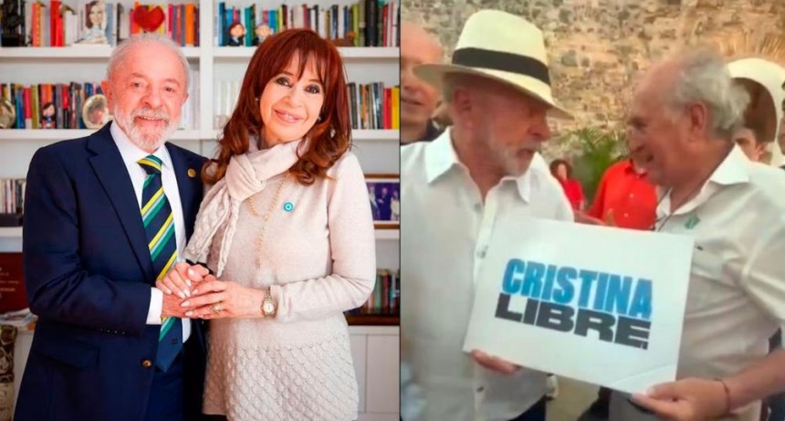 Lula da Silva se sacó una foto con un cartel de “Cristina libre” en Brasil