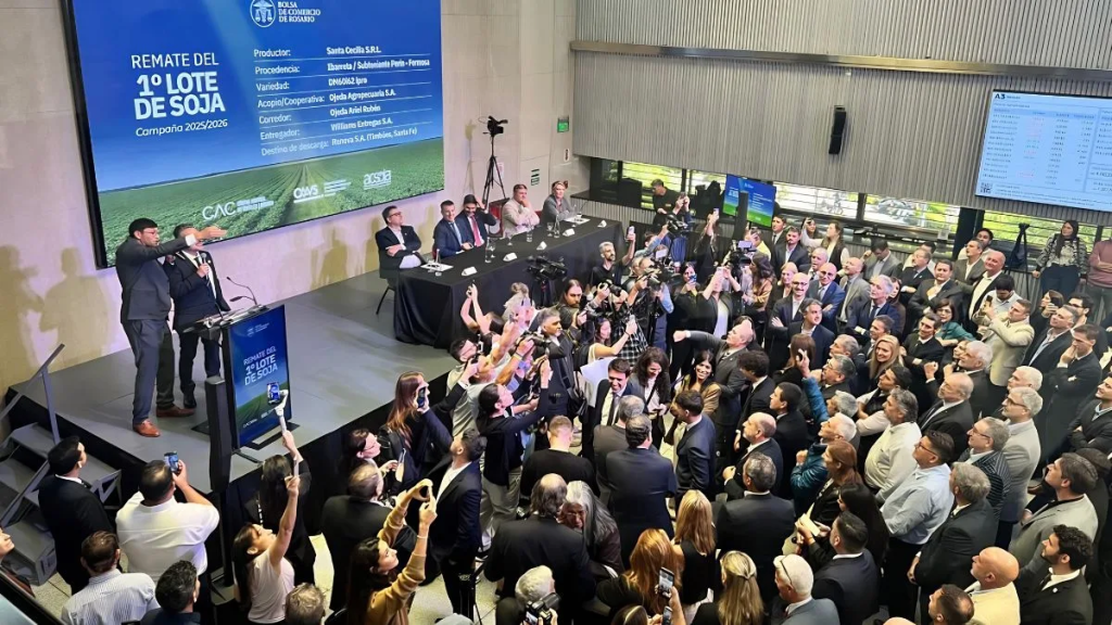 Con el martillo de la Lehmann, fue r&eacute;cord el precio del primer lote de soja