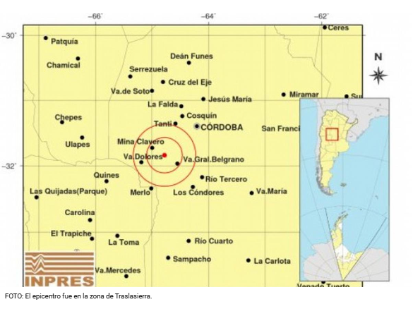 Un temblor en Córdoba se sintió en varias localidades de las sierras