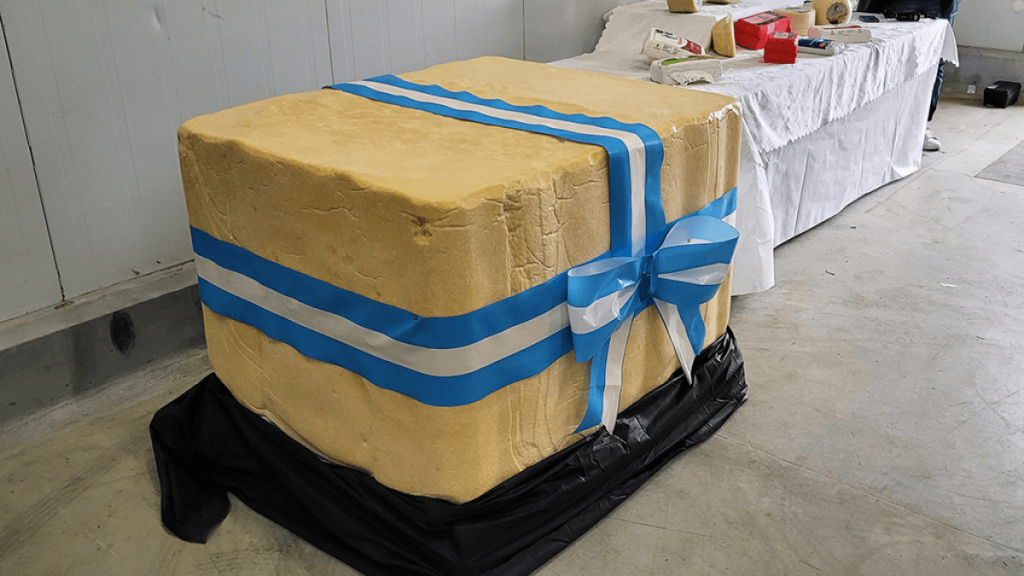 Un gigante l&aacute;cteo: en Villa Mar&iacute;a presentaron un queso de 1.000 kilos, r&eacute;cord en Latinoam&eacute;rica