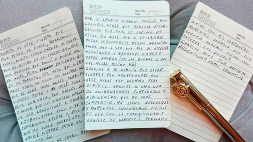 Los detalles de la despedida de Messi: la carta escrita a mano, el video y una llamativa lapicera de Harry Potter