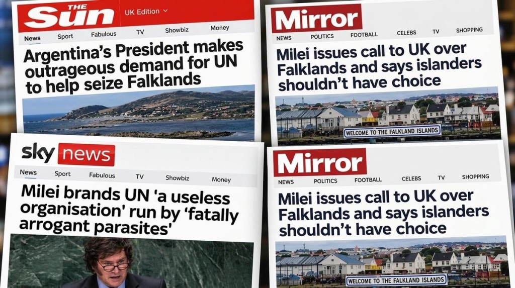 "Una exigencia escandalosa": c&oacute;mo reaccionaron los medios brit&aacute;nicos al discurso de Milei en la ONU
