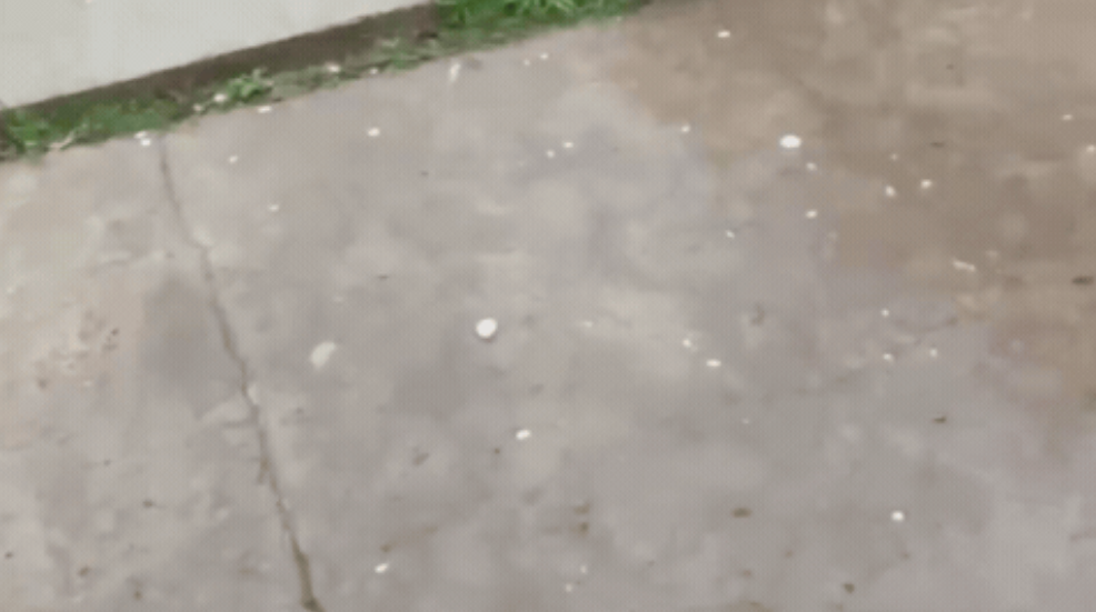 En pocos minutos, lluvia y granizo en una localidad de Santa Fe: las im&aacute;genes de la tormenta