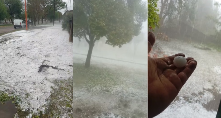 Impresionante granizada en una localidad de Santa Fe: cayeron piedras durante 25 minutos, hubo evacuados y suspendieron las clases