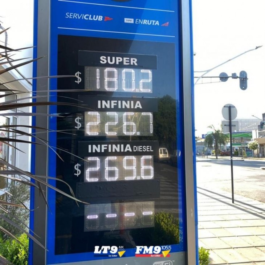 Primer aumento de naftas del a&ntilde;o en Santa Fe: subieron 4% y el litro de s&uacute;per roza los $ 190