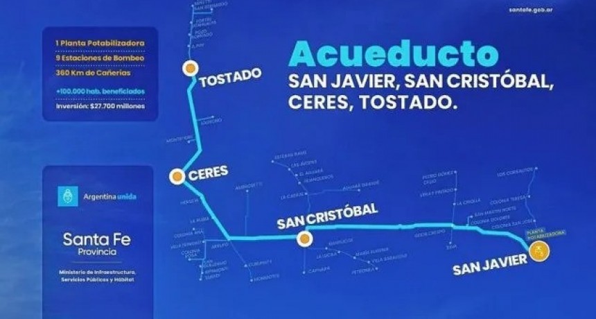 Ya se adjudic&oacute; la obra del Acueducto San Javier - Tostado