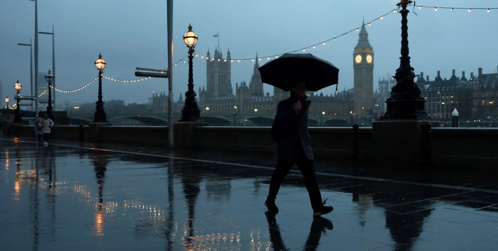 Fenómeno inédito en regiones de Reino Unido: llovió todos los días desde que empezó el 2026