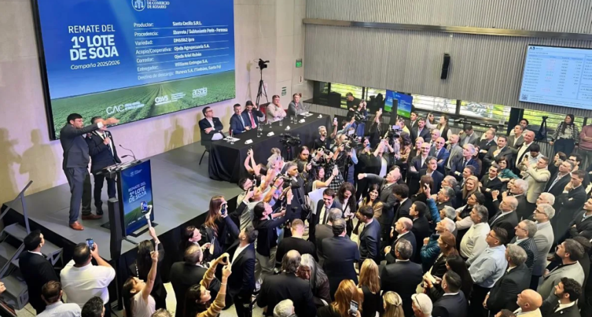 Con el martillo de la Lehmann, fue r&eacute;cord el precio del primer lote de soja