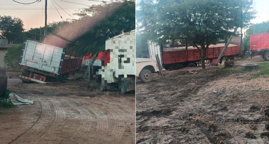 A&ntilde;atuya: un cami&oacute;n cargado con ladrillos qued&oacute; atascado tras intentar esquivar un control de altura