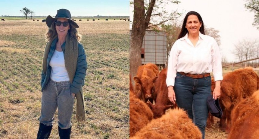 Dos mujeres que van por el campo