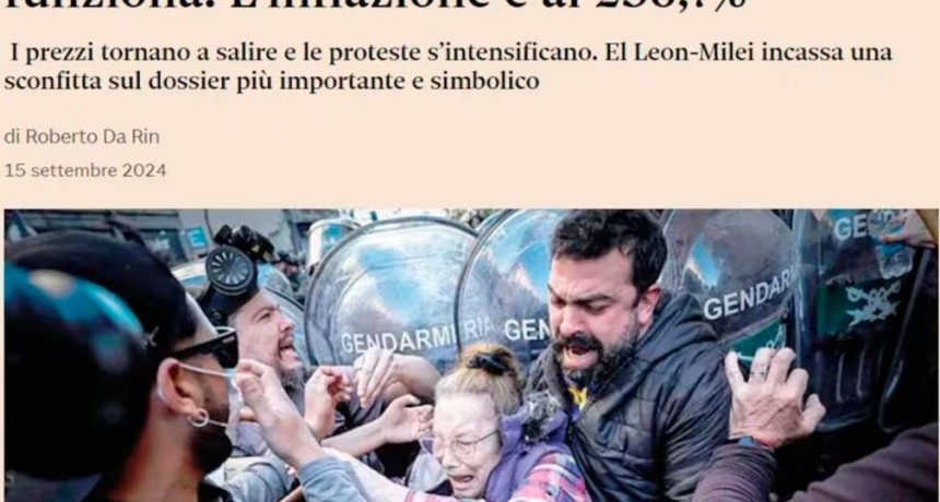 El duro análisis de un diario italiano contra la política económica de Milei: “No funciona”