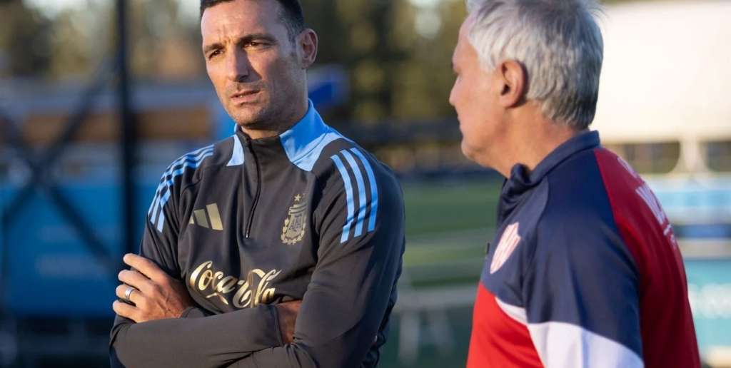 Scaloni habló de su visita a Unión en el predio AFA y elogió a Madelón