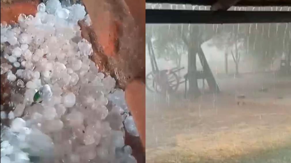 Fuertes tormentas con granizo azotaron diversas zonas del interior santiagueño