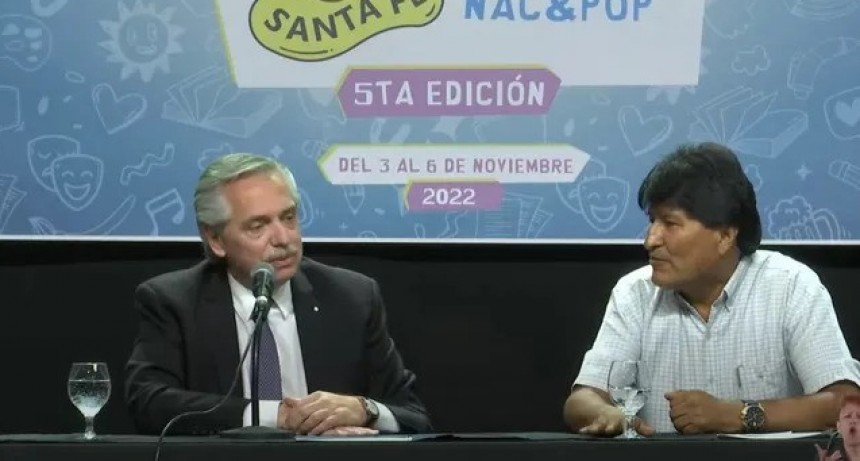 El presidente Alberto Fern&aacute;ndez visit&oacute; la ciudad Santa Fe y comparti&oacute; una charla con Evo Morales