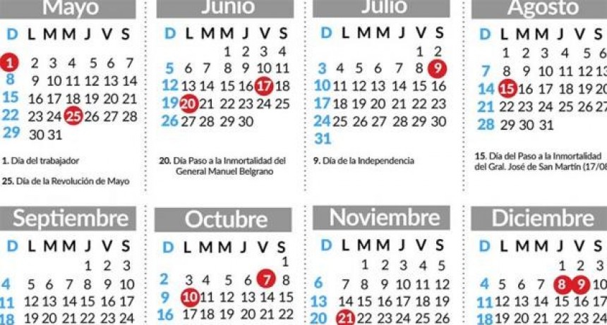 Los feriados que quedan este a&ntilde;o y el adelanto de los inamovibles del 2023