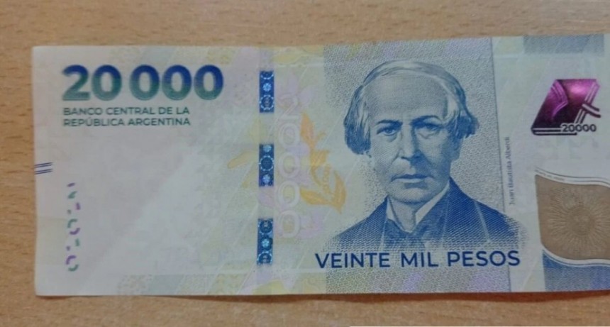 El billete de 20.000 ya está circulando en Santa Fe